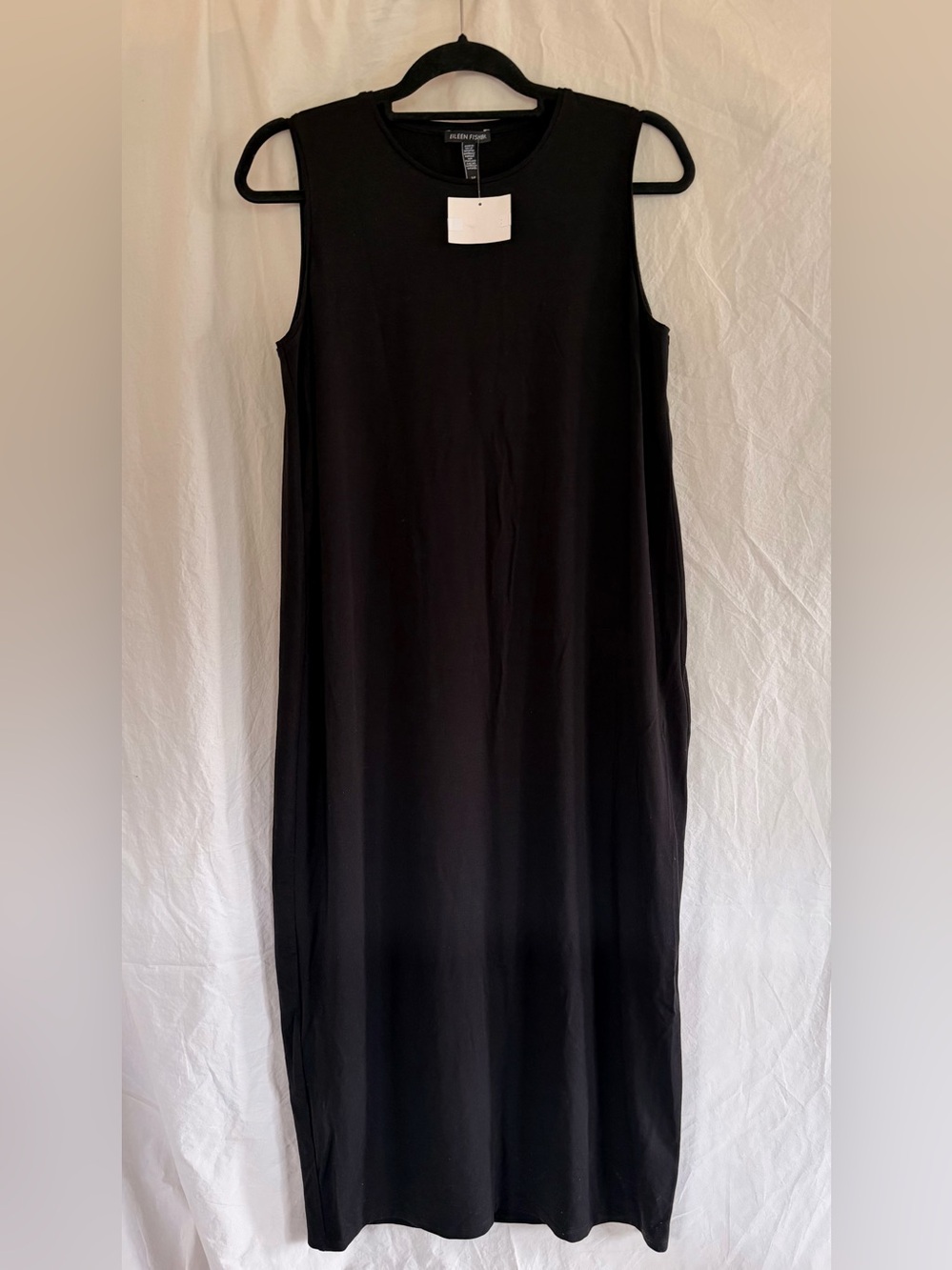 NEW Eileen Fisher Black Sleeveless Maxi Dress